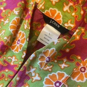 NWOT JCrew Pink, Green and Orange Medallion Tunic